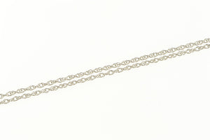 10K 0.9mm Rolling Spiral Chain Twist Link Necklace 18" White Gold