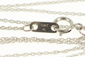 10K 0.9mm Rolling Spiral Chain Twist Link Necklace 18" White Gold