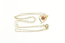 Load image into Gallery viewer, 14K Black Hills Rose Heart Pendant Cable Chain Necklace 18&quot; Yellow Gold