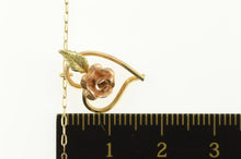 Load image into Gallery viewer, 14K Black Hills Rose Heart Pendant Cable Chain Necklace 18&quot; Yellow Gold
