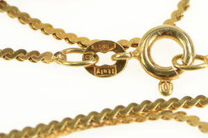 14K 1.3mm Serpentine Chain Flat Wavy Link Necklace 17.25" Yellow Gold