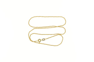 14K 1.3mm Woven Rope Twist Chain Spiral Link Necklace 16" Yellow Gold