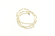 Load image into Gallery viewer, 14K Pearl Bar Beaded Classic Statement Chain Necklace 17.5&quot; Yellow Gold