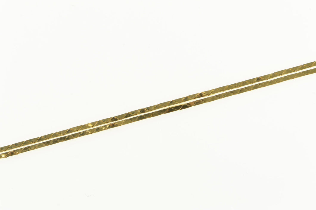 14K 0.9mm Square Retro Box Simple Chain Necklace 20.5