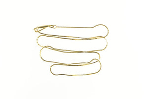 14K 0.9mm Square Retro Box Simple Chain Necklace 20.5" Yellow Gold