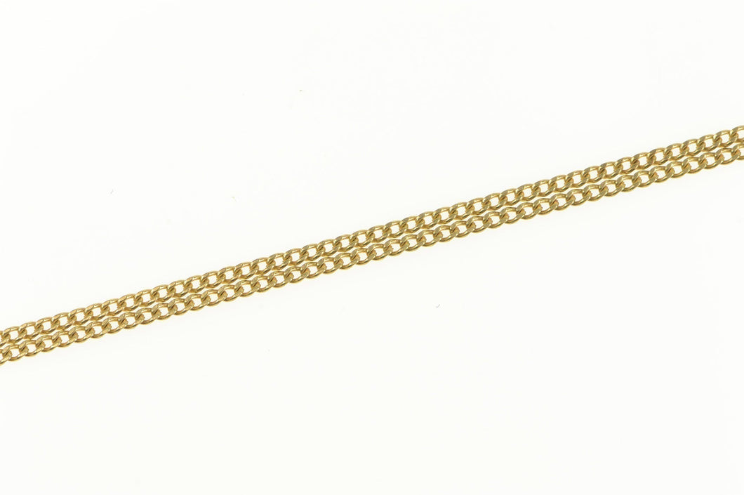18K 1.0mm Classic Curb Chain Simple Link Necklace 16.25