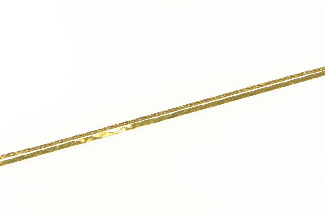 14K 0.6mm Square Chain Retro Classic Box Link Necklace 21.5