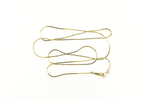 14K 0.6mm Square Chain Retro Classic Box Link Necklace 21.5" Yellow Gold