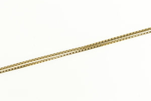 14K 0.7mm Box Link Classic Square Long Chain Necklace 24.5" Yellow Gold
