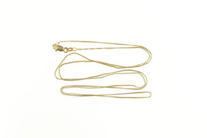 14K 0.7mm Box Link Classic Square Long Chain Necklace 24.5" Yellow Gold