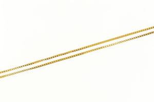 14K 0.7mm Square Link Classic Chain Box Necklace 17.75" Yellow Gold