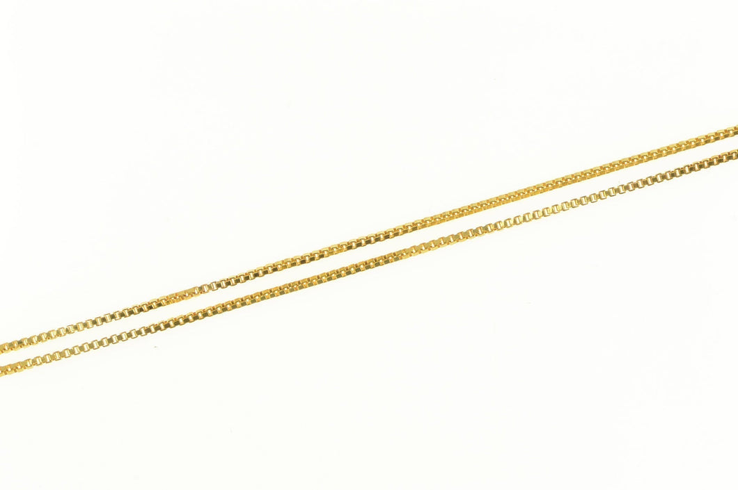 14K 0.7mm Square Link Classic Chain Box Necklace 17.75
