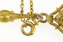 Load image into Gallery viewer, 14K Victorian Rose Cut Diamond Box Drop Chain Necklace 17&quot; Yellow Gold