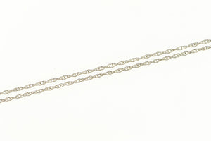 10K 0.6mm Classic Simple Rolling Cable Twist Chain Necklace 18" White Gold
