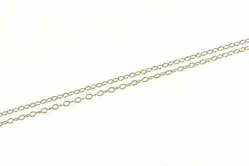 10K 1.0mm Cable Rolling Twist Link Chain Necklace 17