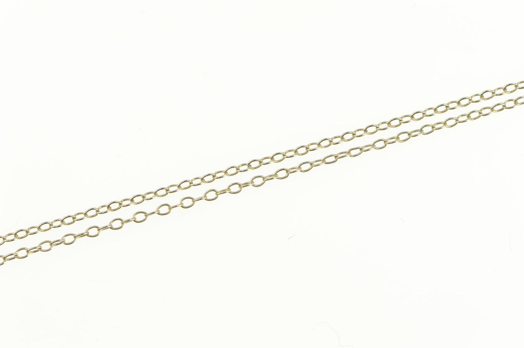 10K 1.0mm Cable Rolling Twist Link Chain Necklace 17