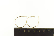 Load image into Gallery viewer, 14K Simple Squared Flat Pressed Semi Hoop Earrings Yellow Gold