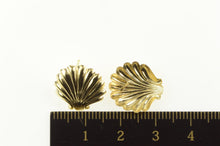 Load image into Gallery viewer, 14K Scallop Sea Shell Beach Ocean Motif Stud Earrings Yellow Gold