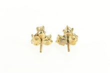 Load image into Gallery viewer, 14K Victorian Pearl Ornate Clover Screw Back Stud Earrings Yellow Gold