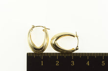 Load image into Gallery viewer, 14K Puffy Scalloped Oval Hoop Classic Earrings Yellow Gold