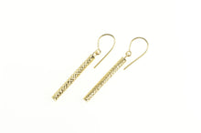 Load image into Gallery viewer, 14K Diamond Cut Round Bar Pillar Dangle Hook Earrings Yellow Gold