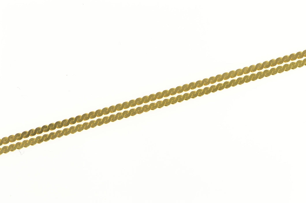 14K 1.3mm Serpentine Flat Wavy Link Chain Necklace 17.5