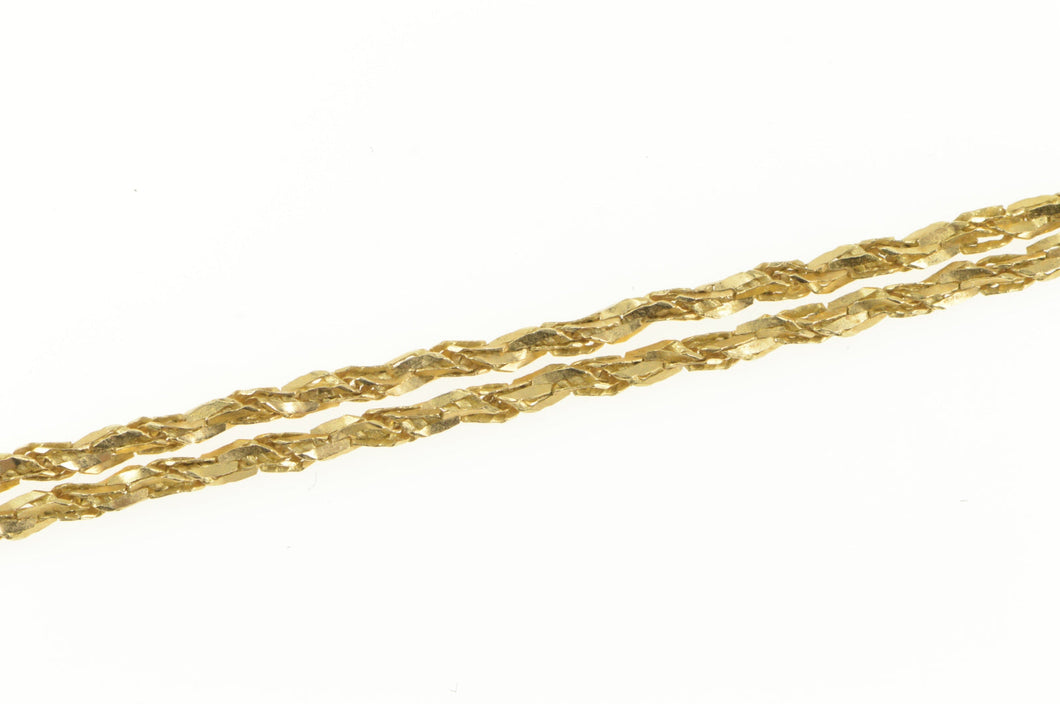 14K 1.7mm Rope Rolling Textured Twist Chain Necklace 18