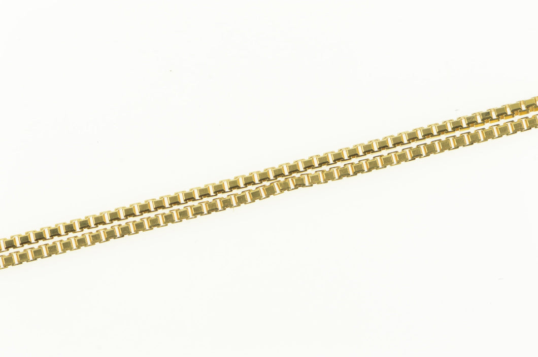 14K 1.2mm Square Chain Classic Box Link Necklace 18