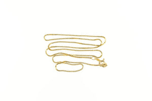 14K 1.2mm Square Chain Classic Box Link Necklace 18" Yellow Gold
