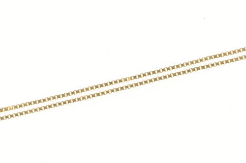 14K 0.9mm Box Square Classic Simple Chain Necklace 15
