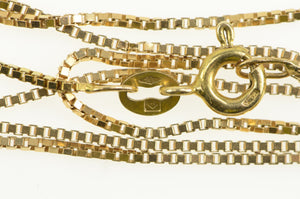 14K 0.9mm Box Square Classic Simple Chain Necklace 15" Yellow Gold