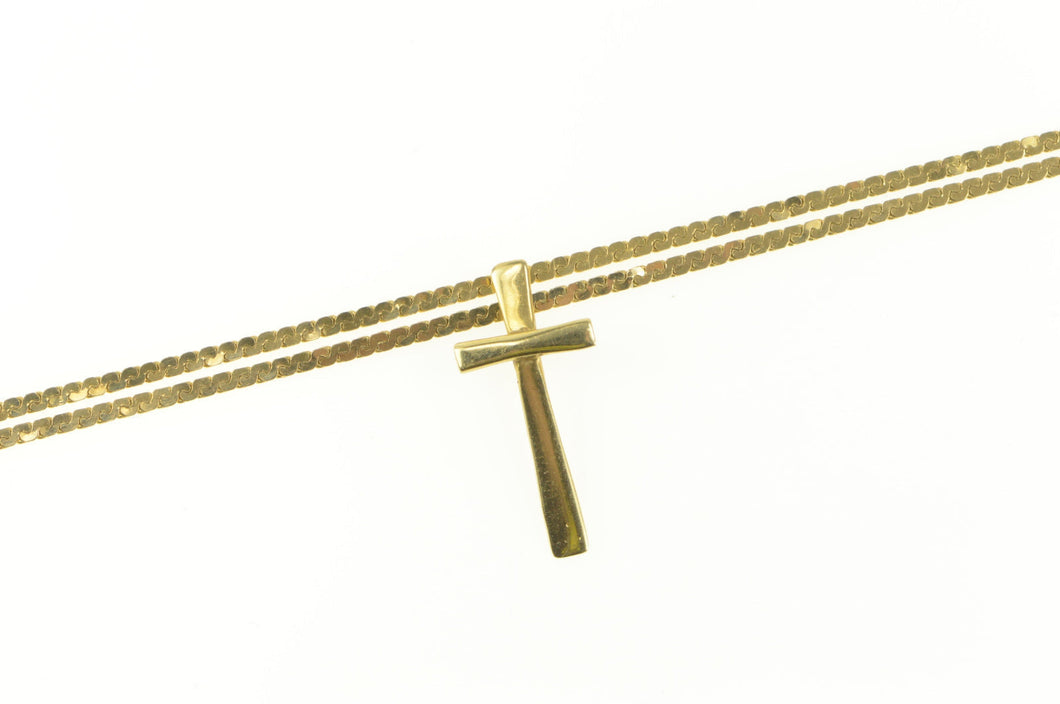 14K 1.3mm Serpentine Flat Wavy Link Chain Necklace 18.25