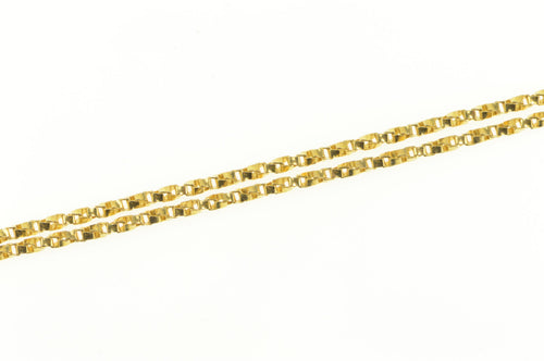 14K 1.4mm Twist Box Link Rolling Square Chain Necklace 24