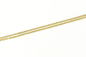 14K 1.2mm Cable Link Square Simple Classic Chain Necklace 15" Yellow Gold