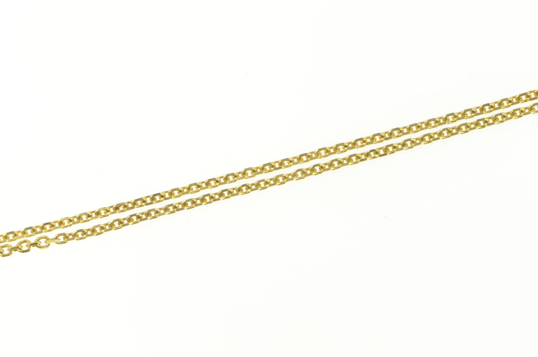 14K 1.2mm Cable Link Square Simple Classic Chain Necklace 15