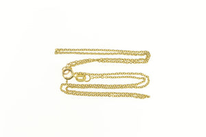 14K 1.2mm Cable Link Square Simple Classic Chain Necklace 15" Yellow Gold