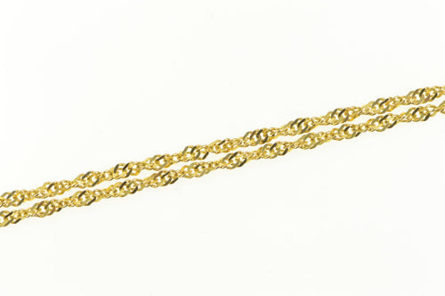 14K 1.9mm Rolling Herringbone Flat Twist Chain Necklace 19.5