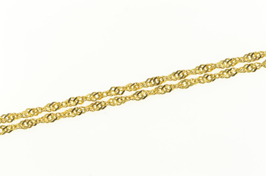 14K 1.9mm Rolling Herringbone Flat Twist Chain Necklace 19.5