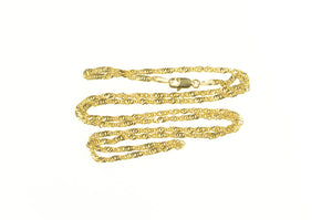 14K 1.9mm Rolling Herringbone Flat Twist Chain Necklace 19.5" Yellow Gold