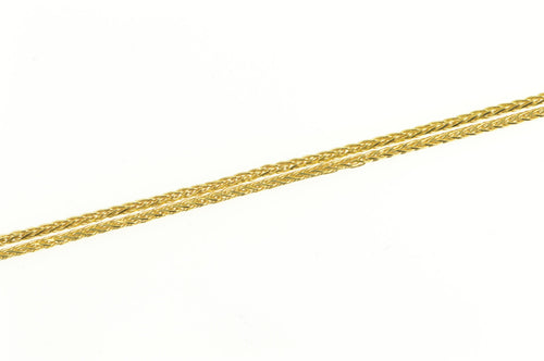 14K 1.0mm Woven Wheat Palma Braid Chain Link Necklace 19.75