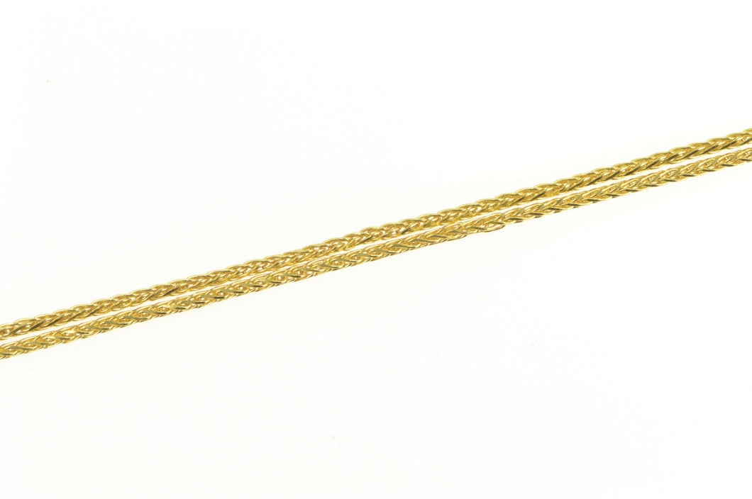 14K 1.0mm Woven Wheat Palma Braid Chain Link Necklace 19.75