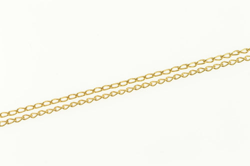 14K 0.7mm Curb Link Classic Simple Chain Necklace 22.25