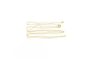 14K 0.7mm Curb Link Classic Simple Chain Necklace 22.25" Yellow Gold