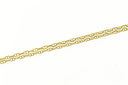 14K 1.1mm Classic Simple Anchor Link Fancy Chain Necklace 24