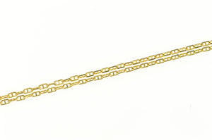 14K 1.1mm Classic Simple Anchor Link Fancy Chain Necklace 24" Yellow Gold