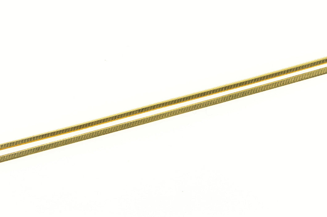 14K 0.9mm Squared Link Snake Fancy Chain Necklace 15.75