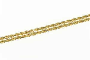 14K 1.8mm Rope Link Classic Rolling Woven Chain Necklace 20" Yellow Gold