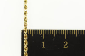 14K 1.8mm Rope Link Classic Rolling Woven Chain Necklace 20" Yellow Gold