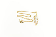 Load image into Gallery viewer, 14K Baroque Pearl Diamond Vine Pendant Chain Necklace 16.25&quot; Yellow Gold