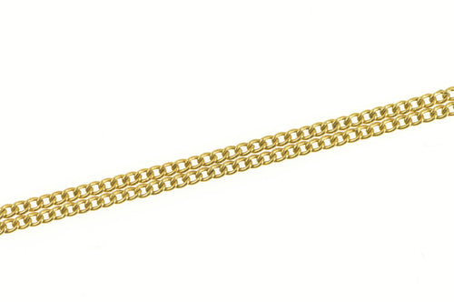 14K 1.4mm Curb Chain Classic Simple Link Necklace 16.25 Yellow Gold